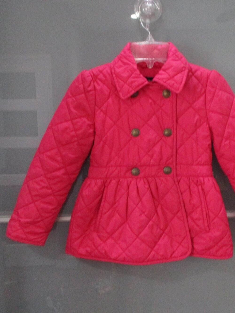 Ralph Lauren Quilted Peplum Girl's Pink Coat Size 6